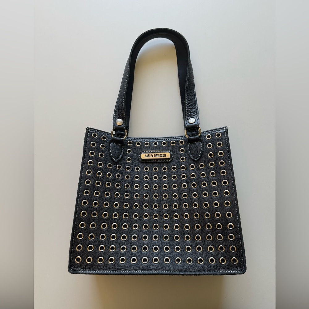 Leather Harley Davidson Studded Tote Bag